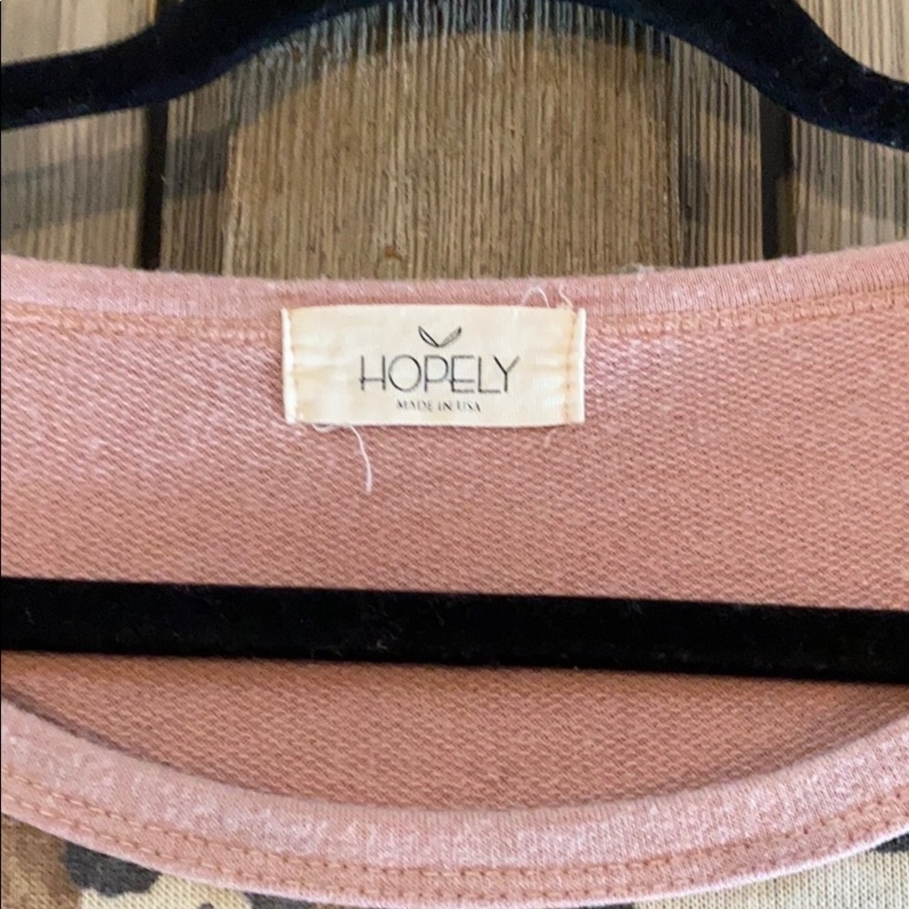 Light pink with cheetah print boutique style top
